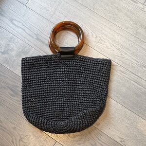 Seed Heritage Black Tote with Brown Handle